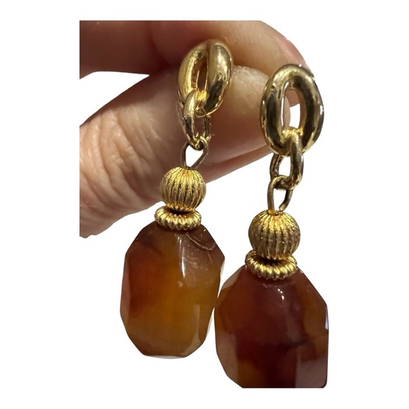 Golden Butterscotch Jasper Drop Earrings - Picture 4 of 4